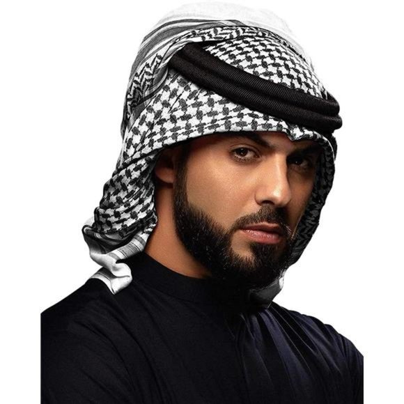 Scarf Military Shemagh Tactical Desert Keffiyeh Head Black&white